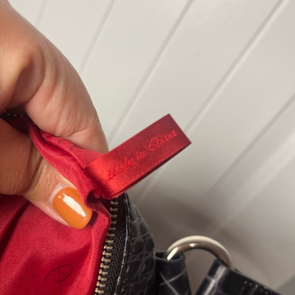 Oscar de la Renta Black Crocodile-Embossed Tote - Picture 16 of 16